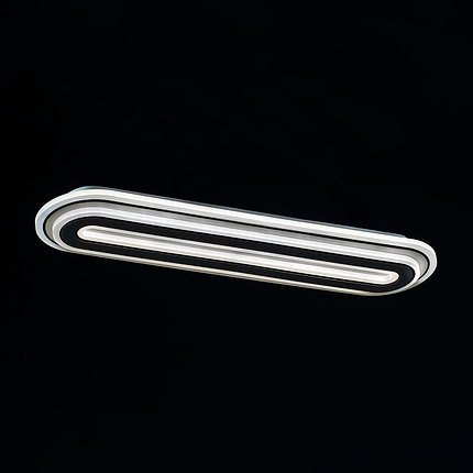 Сучасна стельова квадратна люстра чорного кольору 580*144*50 92W, фото 1