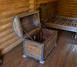 Велика дерев'яна скриня під старовину з металевою окантовкою, фото 3