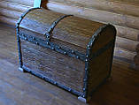 Велика дерев'яна скриня під старовину з металевою окантовкою, фото 6