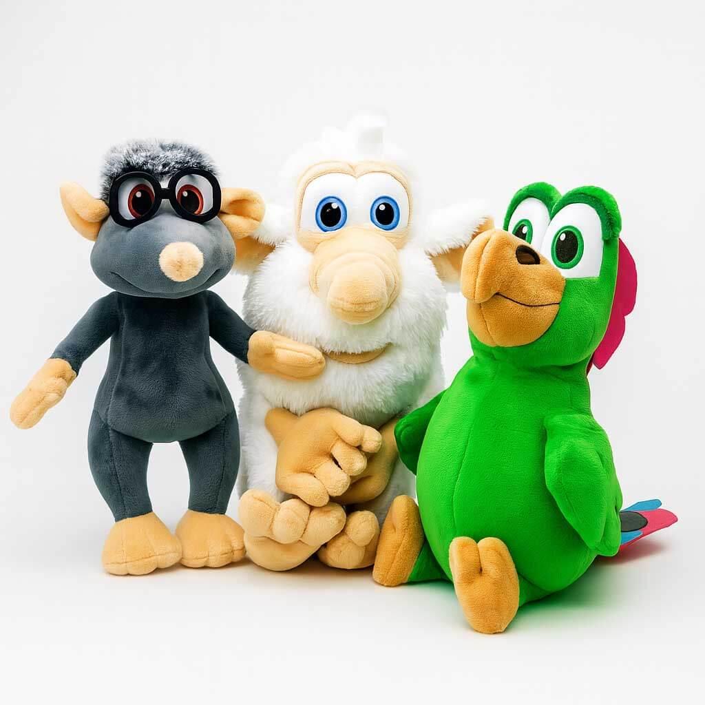 Набір м'яких іграшок Буба і друзі - Домовичок Буба, Мишка Лула, Папуга Гуга (3 персонажі) 0020929, фото 1