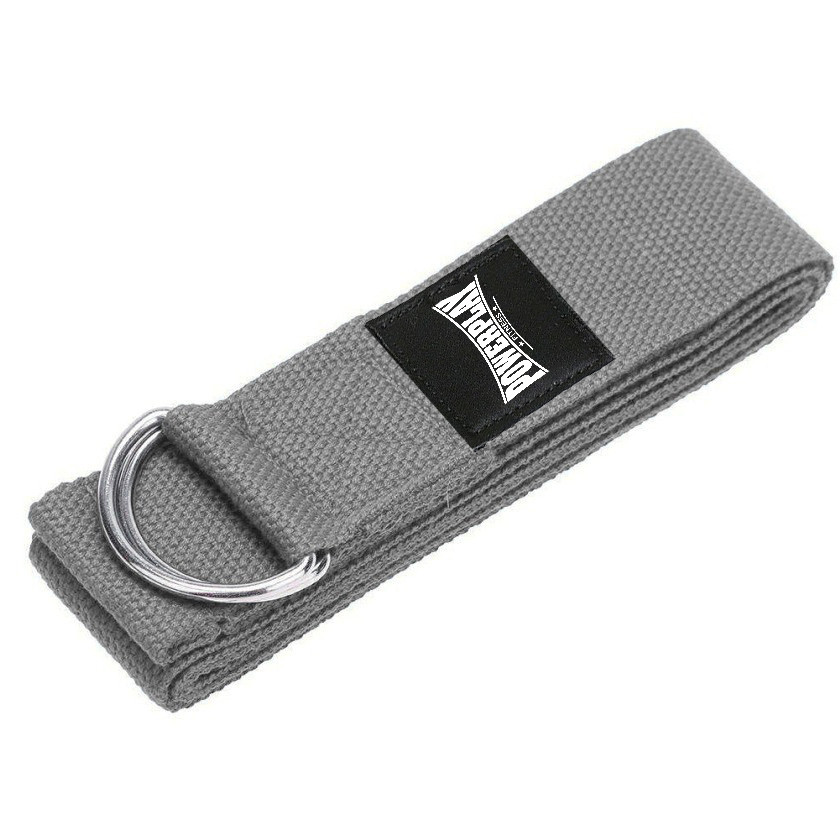 Ремінь для йоги PowerPlay PP_4409 183*3.8см. Сірий