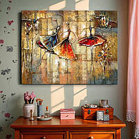 Картина з балеринами танцюючими Милий декор в кімнату дівчинки, в спальню 60х46см, фото 3