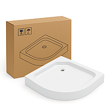 Душовий піддон KO&PO 7122 90х90х15 см напівкруглий акриловий, фото 2