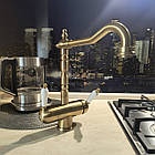 Змішувач для кухні (під фільтр) бронзовий, комбінований під осмос