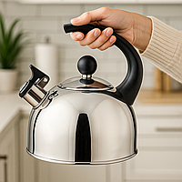 Чайник для плити зі свистком SpiralSteel, 1,5 л, нержавіюча сталь, одинарне дно