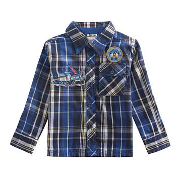 Дитяча сорочка для хлопчика в клітку 98, 104