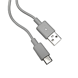 Кабель USB 2.0 AM to USB Type-C 3A 0.55 м шнур зарядки живлення сірий, фото 2