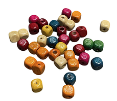 Дерев'яні бусини №500 асорті квадратні (40 штук)