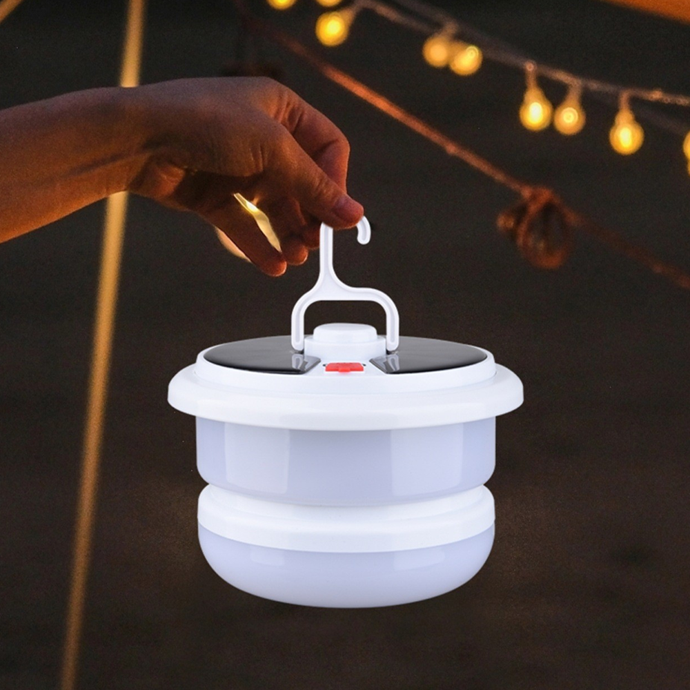 Кемпінговий ліхтар на сонячній батареї з LED стрічкою 10 м, RGB, YX669  / Підвісна лампа для кемпінгу, фото 1