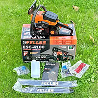 Бензопила Feller ESC-4100 Пила цепная Бензопила для дачи Профессиональные бензопилы (Пила ручная бензиновая для спила деревьев)