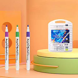 Акрилові маркери для малювання в кейсі, 24шт, Acril-24 / Набір маркерів / Акрилові фломастери для малювання