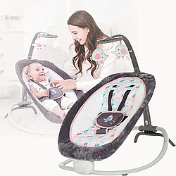 Дитяче крісло-гойдалка для новонароджених до 9 кг, (74х74х48см), 6917 , Рожевий / Шезлонг для новонароджених