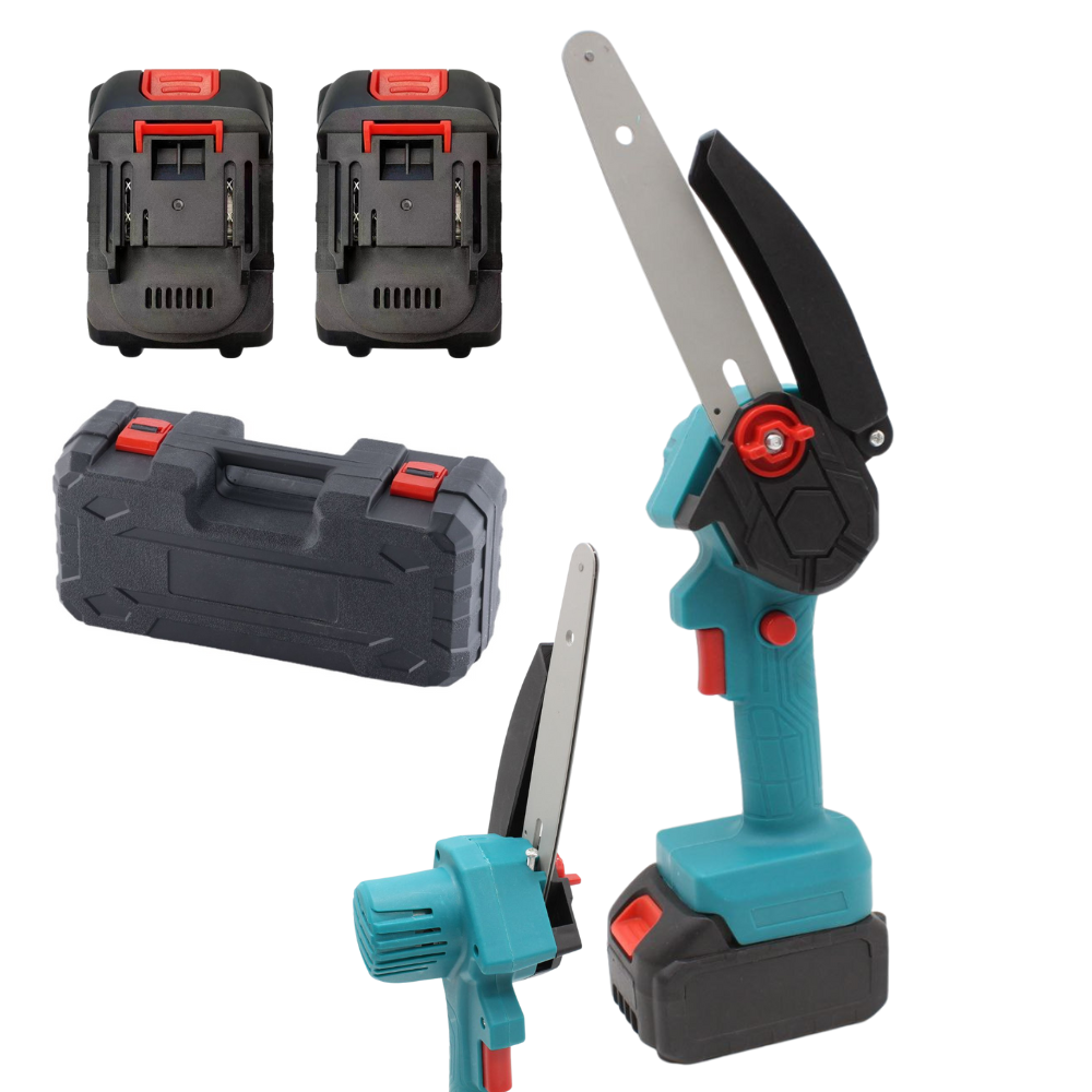 Акумуляторна ланцюгова пила в кейсі + 2 акумулятори 48В / Міні пила акумуляторна / Ручна електропила, фото 1