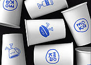 2500 шт. Білі стакани з логотипом, одношарові, 400 мл, фото 8