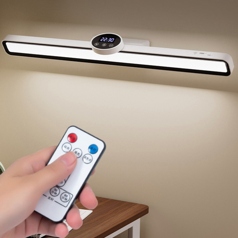 Акумуляторна лампа з датчиком руху + пульт, 55см, USB / Підвісна лампа на магніті / Десктоп-скринбар, фото 1