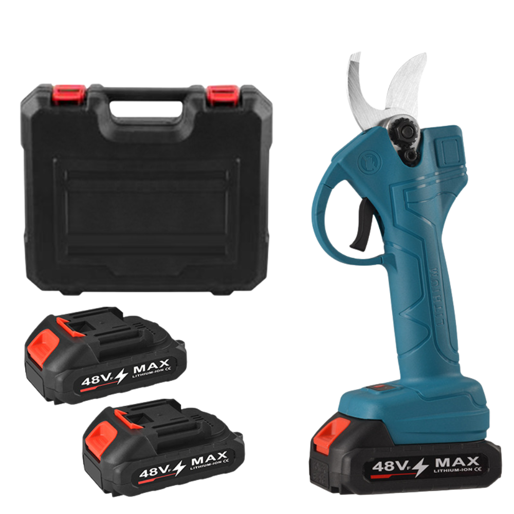 Акумуляторний секатор садовий + 2 АКБ 48V / Електросекатор / Акумуляторні садові ножниці, фото 1