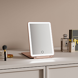 Дзеркало для макіяжу з підсвічуванням, від USB, HB-4 / Настільне LED люстерко / Сенсорне дзеркало