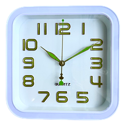 Настінний годинник квадратний безшумний (25 см) Ph-04-W QUARTZ білий