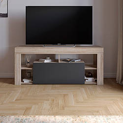 Тумба під телевізор із 4 полицями М-ЗОН Джеко 140 Сонома/Антрацит (MZN-031036)