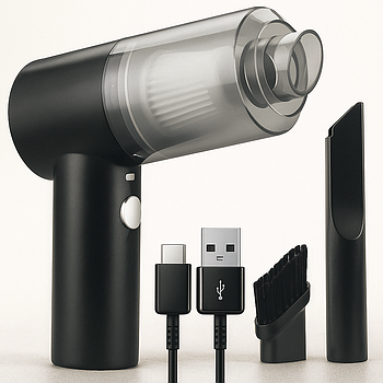 Автомобільний пилосос 120Вт, 2в1 Vacuum cleaner, Чорний / Акумуляторний пилосос для машини з насадками