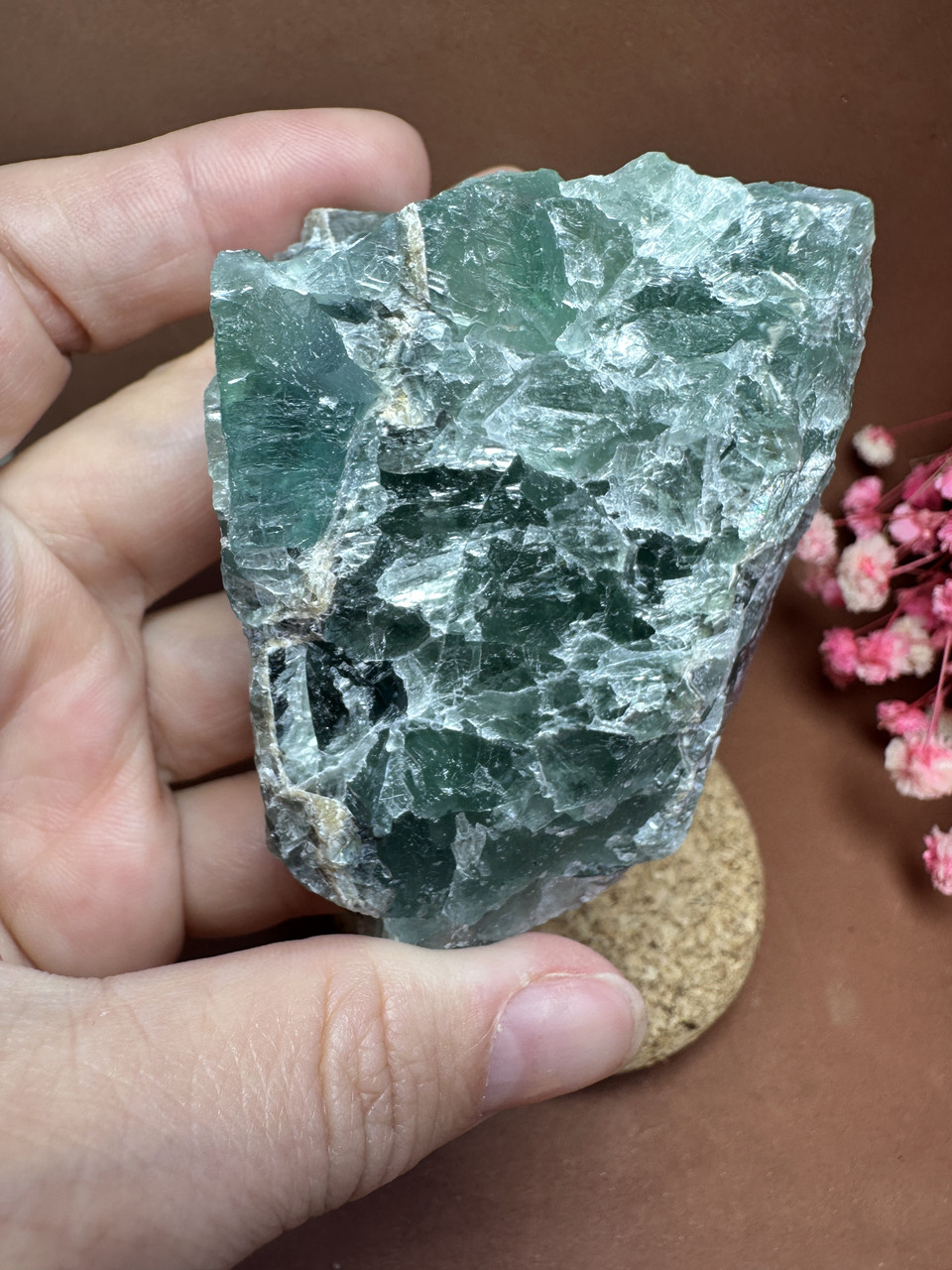 Флюорит зелений, натуральний камінь, унікальний взірець, 45*68*35 мм, вага 189 г. Індія, фото 1