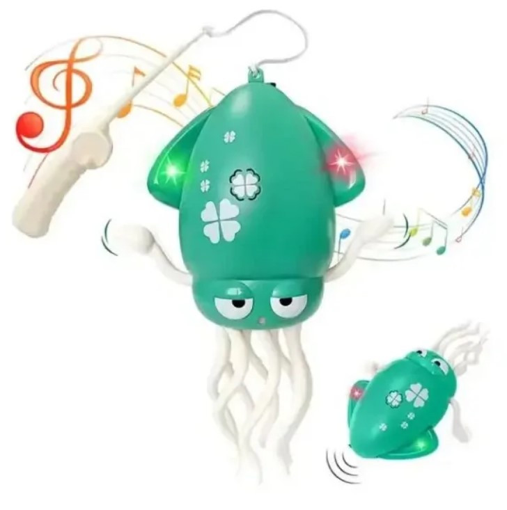 Розвиваюча музична іграшка Squid Electric Dance танцюючий восьминіг Зелений, фото 1
