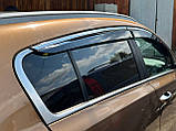 Вітровики з хром молдингом (4 шт, Niken) для Kia Sportage 2015-2021 рр, фото 10