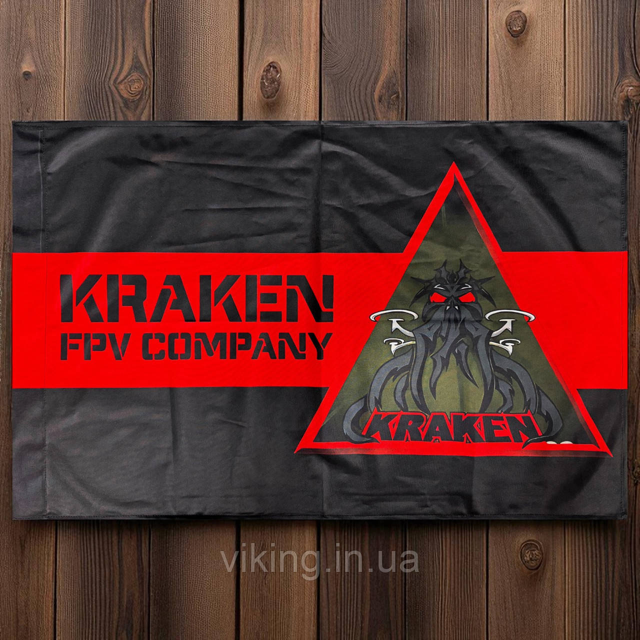 Прапор KRAKEN FPV Company червоно-чорний, фото 1
