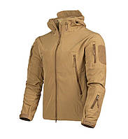 Куртка софт шел coyote утеплена на флісі з мембранною softshell осіння водовідштовхувальна койот