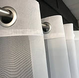 Якісний білий тюль на люверсах з шифону 500*270см., фото 5