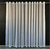 Якісний білий тюль на люверсах з шифону 500*270см., фото 7