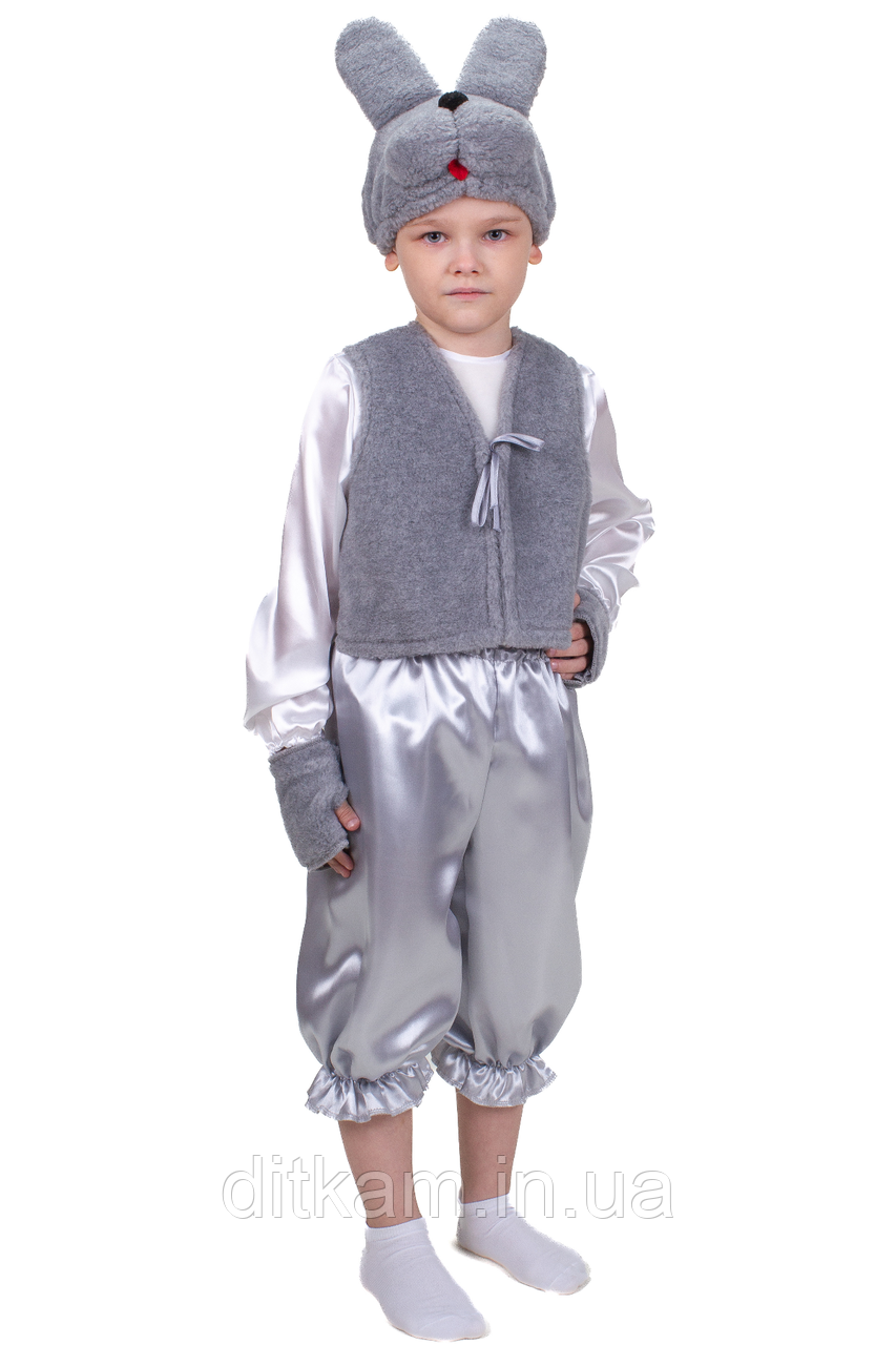 Карнавальний костюм Заєць №1 (сірий), фото 1
