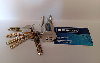 Циліндр накладного замка Gerda Pro system Atest RIM сатин