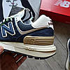 Чоловічі кросівки New Balance 574 Legacy Navy Angora Dark Blue Сині Взуття Нью Беланс 574 натуральна замша демісезонні, фото 3