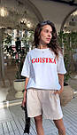 Жіноча бавовняна футболка вільного фасону з написом EGOISTKA (р. 42-46) 16171317, фото 6