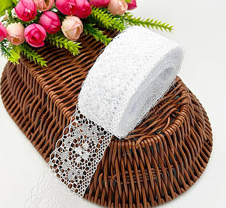 Мереживо "Белла" / Ширина - 4 см / Рулон - 10 метрів / Білий