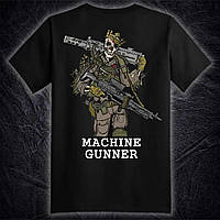 Мужская классическая футболка с принтом Кулеметник 2 / Machine gunner 2, Черный
