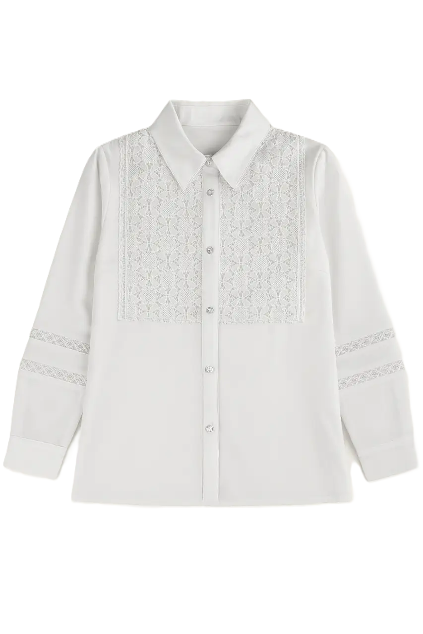 Дитяча блуза на дівчинку з мереживною нашивкою (L8217), фото 1