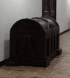 Темна дерев'яна скриня під старовину з металевими елементами, фото 3