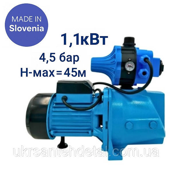 Насосна станція без бачка VODOMET JET100 Словенія Насос для підвищення тиску води міні станція на 4,5 атм, фото 1