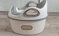 Дитяче сидіння для унітаза універсальне біле із сірим: накладка, горщик підставка 3 в 1