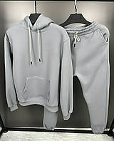 Мужской спортивный костюм на флисе. Черный/серый/графит. 46-48; 50-52; 54-56.