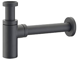 Сифон для умивальника без зливу 120 BLACK чорний матовий