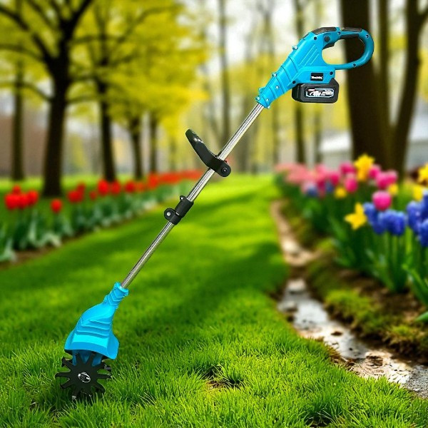 Культиватор безщітковий з 2 акумуляторами 21V Синій, фото 1