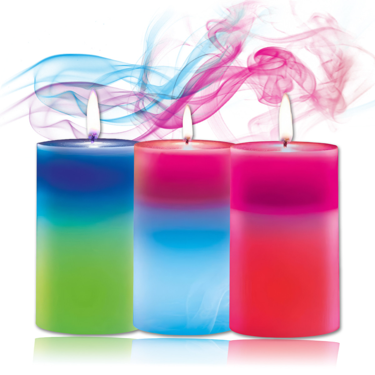 Набір воскових свічок 3шт Mood Magic зі справжнім полум’ям та LED підсвічуванням, фото 1