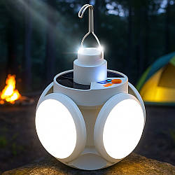 Універсальний кемпінговий ліхтар-лампа BL-2029, 14х12см / Акумуляторний ліхтар на сонячній батареї