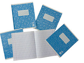 Зошит 12 аркушів, похила лінія Фонова (ТБ-50) блакитна. Бріск