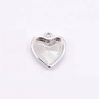 Підвіски під вставку Finding Кулон під вставку серце 8мм x 9мм Сталистий 12мм x 11мм x 2.5мм e149-20p