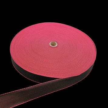 Оздоблювальна репсова стрічка для ева-килимів 30 мм колір Чорно-червоний