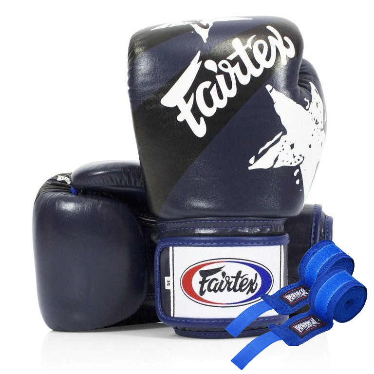 Боксерські рукавиці Fairtex BGV1 Nation Print Blue 12 унцій, фото 1